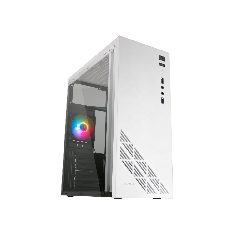 Mars Gaming MC100W ATX CASE, 1X FRGB FAN, WINDOW, FULL METAL, USB 3.0, BRANCA