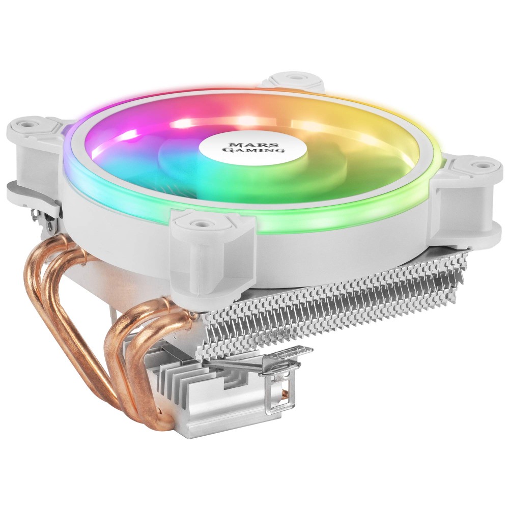 Cooler Mars Gaming MCPU220 CPU COOLER, ARGB 12CM PWM FAN, 4X HEATPIPE, 140W, WHITE