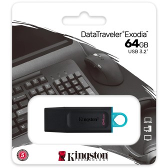 Pen Drive Kingston 64GB DataTraveler Exodia USB 3.2 - DTX