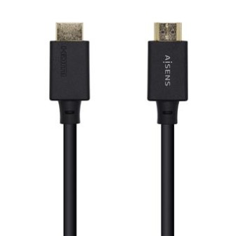 AISENS Cabo HDMI V2.1 Ultra Alta Velocidade / HEC 8k©60Hz 48Gbps, A/M-A/M, Preto, 1.0m