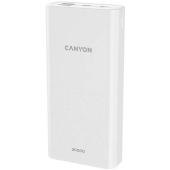 Power Bank Dual USB Charger Canyon PB-2001 20000mAh, White -  CNE-CPB2001W