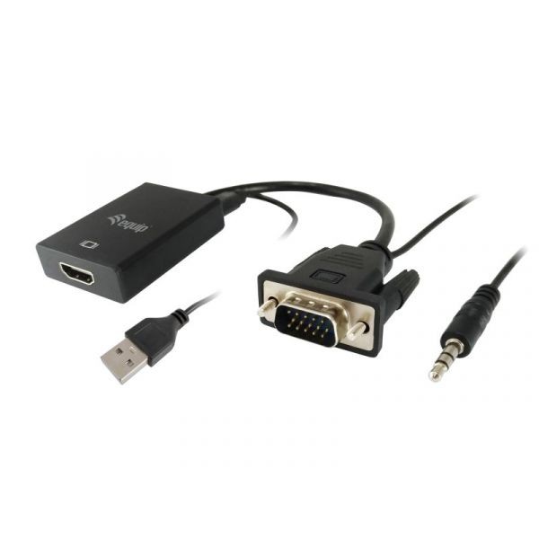 Equip Adaptador VGA para HDMI com Audio Preto